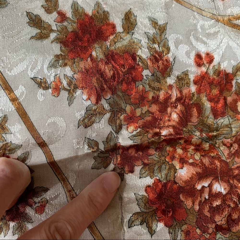 Vtg Floral Scarf Made in Italy Polyester Square - Picture 3 of 9